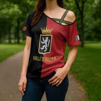 Personalized Italy Aosta Valley Cross Shoulder Shirt Inspiration Flags Style - Wonder Print Shop
