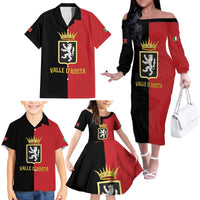 Personalized Italy Aosta Valley Family Matching Off The Shoulder Long Sleeve Dress and Hawaiian Shirt Inspiration Flags Style