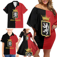 Personalized Italy Aosta Valley Family Matching Off Shoulder Short Dress and Hawaiian Shirt Inspiration Flags Style