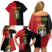 Personalized Italy Aosta Valley Family Matching Off Shoulder Short Dress and Hawaiian Shirt Inspiration Flags Style