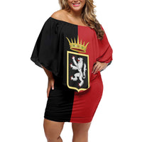 Personalized Italy Aosta Valley Family Matching Off Shoulder Short Dress and Hawaiian Shirt Inspiration Flags Style