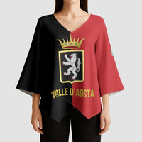 Personalized Italy Aosta Valley Kimono Sleeve Blouse Inspiration Flags Style - Wonder Print Shop