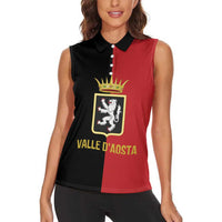 Personalized Italy Aosta Valley Women Sleeveless Polo Shirt Inspiration Flags Style