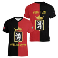 Personalized Italy Aosta Valley Women V-Neck T-Shirt Inspiration Flags Style