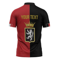 Personalized Italy Aosta Valley Zipper Polo Shirt Inspiration Flags Style - Wonder Print Shop