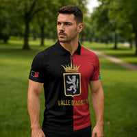 Personalized Italy Aosta Valley Zipper Polo Shirt Inspiration Flags Style - Wonder Print Shop