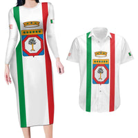 Personalized Italy Apulia Couples Matching Long Sleeve Bodycon Dress and Hawaiian Shirt Inspiration Flags Style