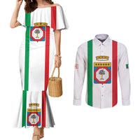 Personalized Italy Apulia Couples Matching Mermaid Dress and Long Sleeve Button Shirt Inspiration Flags Style