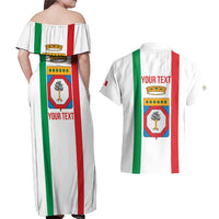 Personalized Italy Apulia Couples Matching Off Shoulder Maxi Dress and Hawaiian Shirt Inspiration Flags Style