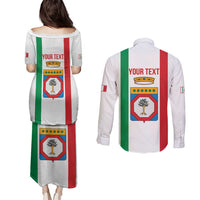 Personalized Italy Apulia Couples Matching Puletasi and Long Sleeve Button Shirt Inspiration Flags Style