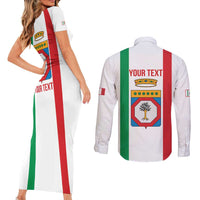 Personalized Italy Apulia Couples Matching Short Sleeve Bodycon Dress and Long Sleeve Button Shirt Inspiration Flags Style