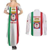 Personalized Italy Apulia Couples Matching Summer Maxi Dress and Long Sleeve Button Shirt Inspiration Flags Style