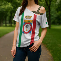 Personalized Italy Apulia Cross Shoulder Shirt Inspiration Flags Style - Wonder Print Shop
