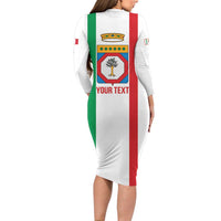 Personalized Italy Apulia Family Matching Long Sleeve Bodycon Dress and Hawaiian Shirt Inspiration Flags Style