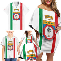 Personalized Italy Apulia Family Matching Off Shoulder Short Dress and Hawaiian Shirt Inspiration Flags Style