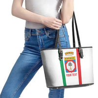 Personalized Italy Apulia Leather Tote Bag Inspiration Flags Style