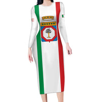 Personalized Italy Apulia Long Sleeve Bodycon Dress Inspiration Flags Style