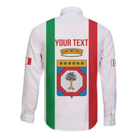 Personalized Italy Apulia Long Sleeve Button Shirt Inspiration Flags Style