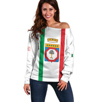 Personalized Italy Apulia Off Shoulder Sweater Inspiration Flags Style