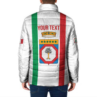 Personalized Italy Apulia Padded Jacket Inspiration Flags Style - Wonder Print Shop