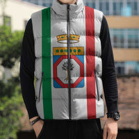Personalized Italy Apulia Sleeveless Puffer Jacket Inspiration Flags Style - Wonder Print Shop