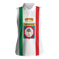 Personalized Italy Apulia Women Sleeveless Polo Shirt Inspiration Flags Style