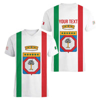 Personalized Italy Apulia Women V-Neck T-Shirt Inspiration Flags Style