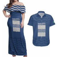 Personalized Italy Basilicata Couples Matching Off Shoulder Maxi Dress and Hawaiian Shirt Inspiration Flags Style