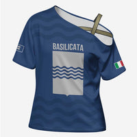 Personalized Italy Basilicata Cross Shoulder Shirt Inspiration Flags Style - Wonder Print Shop