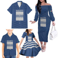 Personalized Italy Basilicata Family Matching Off The Shoulder Long Sleeve Dress and Hawaiian Shirt Inspiration Flags Style