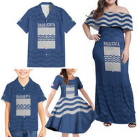 Personalized Italy Basilicata Family Matching Off Shoulder Maxi Dress and Hawaiian Shirt Inspiration Flags Style