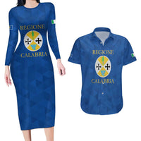 Personalized Italy Calabria Couples Matching Long Sleeve Bodycon Dress and Hawaiian Shirt Inspiration Flags Style