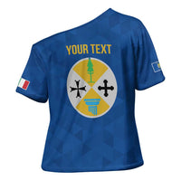 Personalized Italy Calabria Cross Shoulder Shirt Inspiration Flags Style - Wonder Print Shop