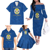 Personalized Italy Calabria Family Matching Off The Shoulder Long Sleeve Dress and Hawaiian Shirt Inspiration Flags Style