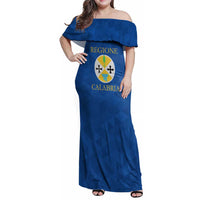 Personalized Italy Calabria Family Matching Off Shoulder Maxi Dress and Hawaiian Shirt Inspiration Flags Style