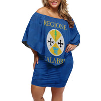 Personalized Italy Calabria Family Matching Off Shoulder Short Dress and Hawaiian Shirt Inspiration Flags Style