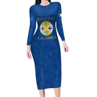 Personalized Italy Calabria Long Sleeve Bodycon Dress Inspiration Flags Style