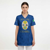 Personalized Italy Calabria Scrub Top Inspiration Flags Style - Wonder Print Shop
