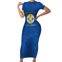 Personalized Italy Calabria Short Sleeve Bodycon Dress Inspiration Flags Style