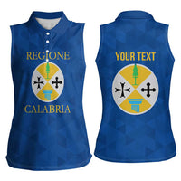 Personalized Italy Calabria Women Sleeveless Polo Shirt Inspiration Flags Style