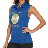 Personalized Italy Calabria Women Sleeveless Polo Shirt Inspiration Flags Style