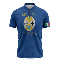 Personalized Italy Calabria Zipper Polo Shirt Inspiration Flags Style - Wonder Print Shop