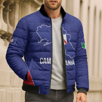Personalized Italy Campania Bomber Puffer Jacket Inspiration Flags Style - Wonder Print Shop