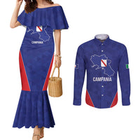 Personalized Italy Campania Couples Matching Mermaid Dress and Long Sleeve Button Shirt Inspiration Flags Style