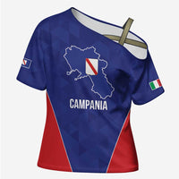 Personalized Italy Campania Cross Shoulder Shirt Inspiration Flags Style - Wonder Print Shop