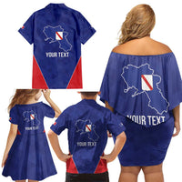 Personalized Italy Campania Family Matching Off Shoulder Short Dress and Hawaiian Shirt Inspiration Flags Style