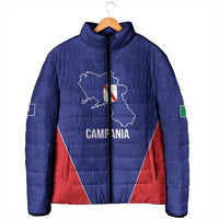 Personalized Italy Campania Padded Jacket Inspiration Flags Style - Wonder Print Shop