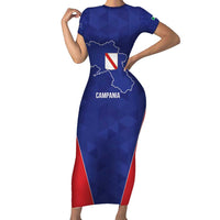 Personalized Italy Campania Short Sleeve Bodycon Dress Inspiration Flags Style