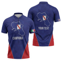 Personalized Italy Campania Zipper Polo Shirt Inspiration Flags Style - Wonder Print Shop