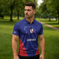 Personalized Italy Campania Zipper Polo Shirt Inspiration Flags Style - Wonder Print Shop